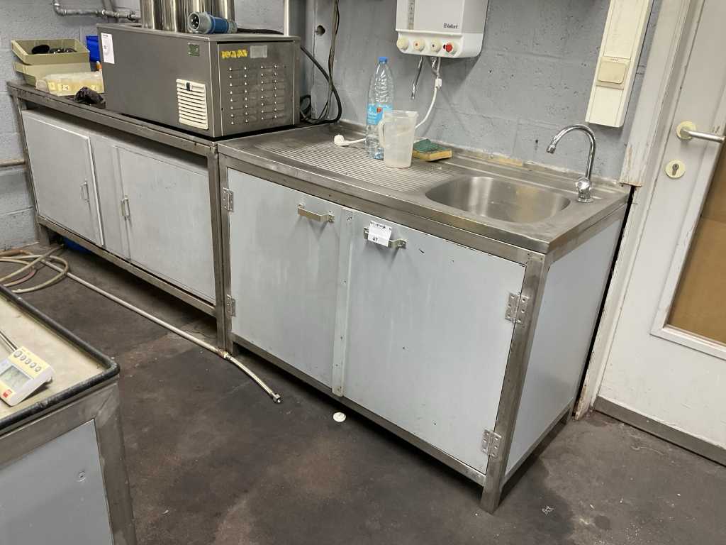 Stainless steel laboratory work table (2x)