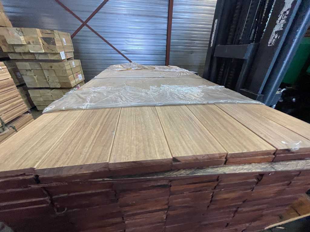 Guyana Teak hardhouten planken geschaafd 21x145mm, lengte 215cm (196x)