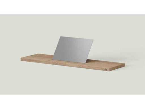 Looox bath board 78cm - Stainless steel / wood (2x)