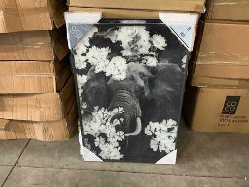 Lot Coco Maison flower elephant print 100x68cm (23x)
