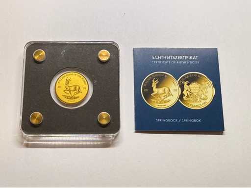 1/500 OZ 999 Fine Gold Springbok Chad