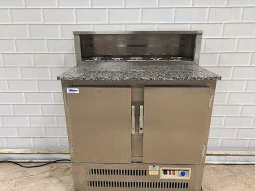 Stainless Steel Refrigerated Workbench with Built-in Saladette 