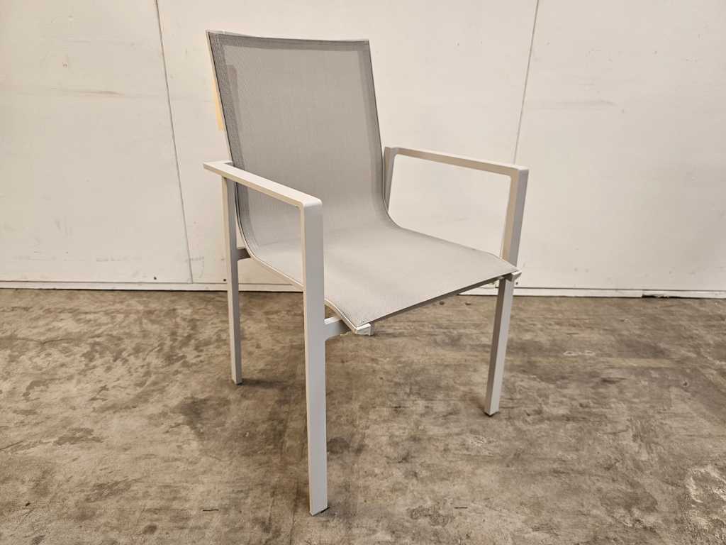 2 x Castle-Line Alu Stacking Chair Arosa Mistral Grey