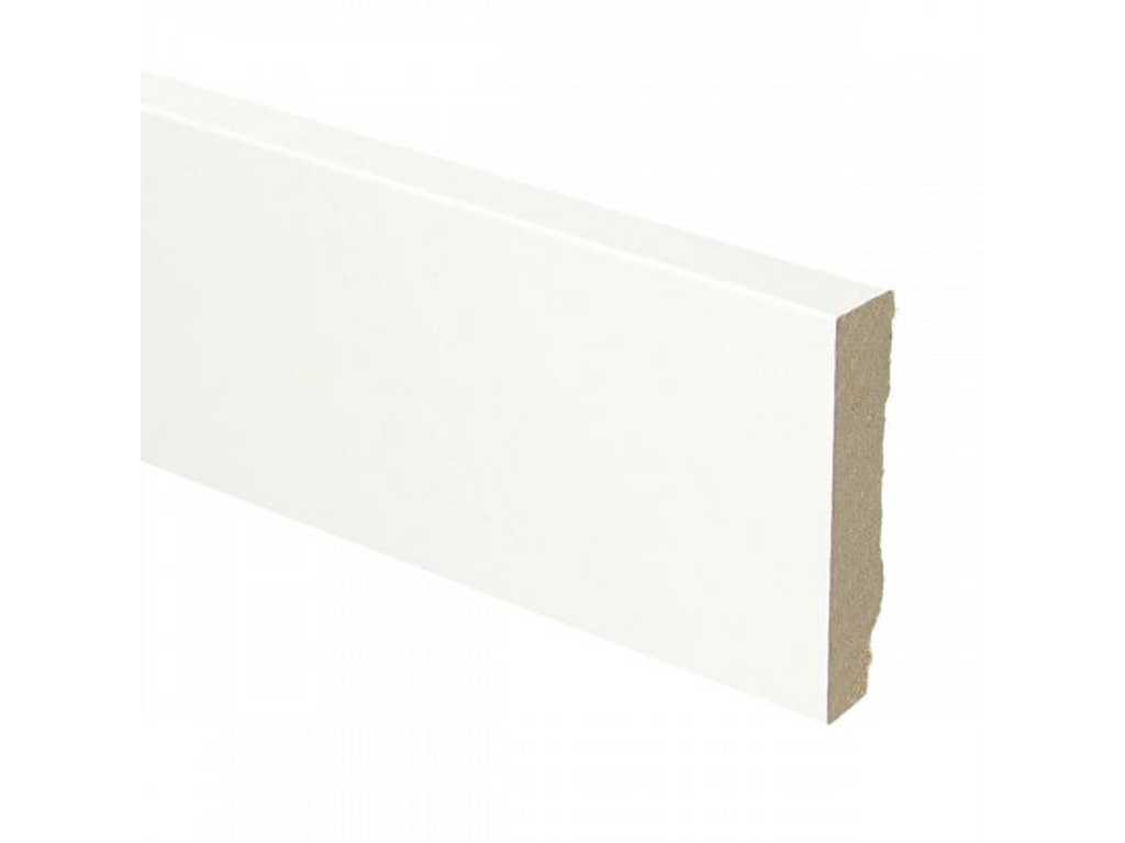 20x MDF skirting board straight 70x15x2400 White foiled