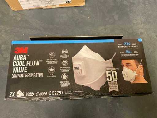 3M Aura zool Flow Valve Mondmaskers (22x)