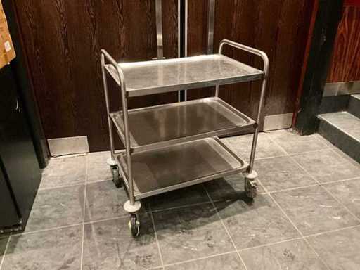 Stalowy wózek serwujący