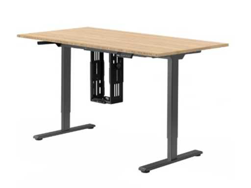 Eenvoudig sta-bureau met dubbele motoren - 140x70 cm gebogen bamboeblad