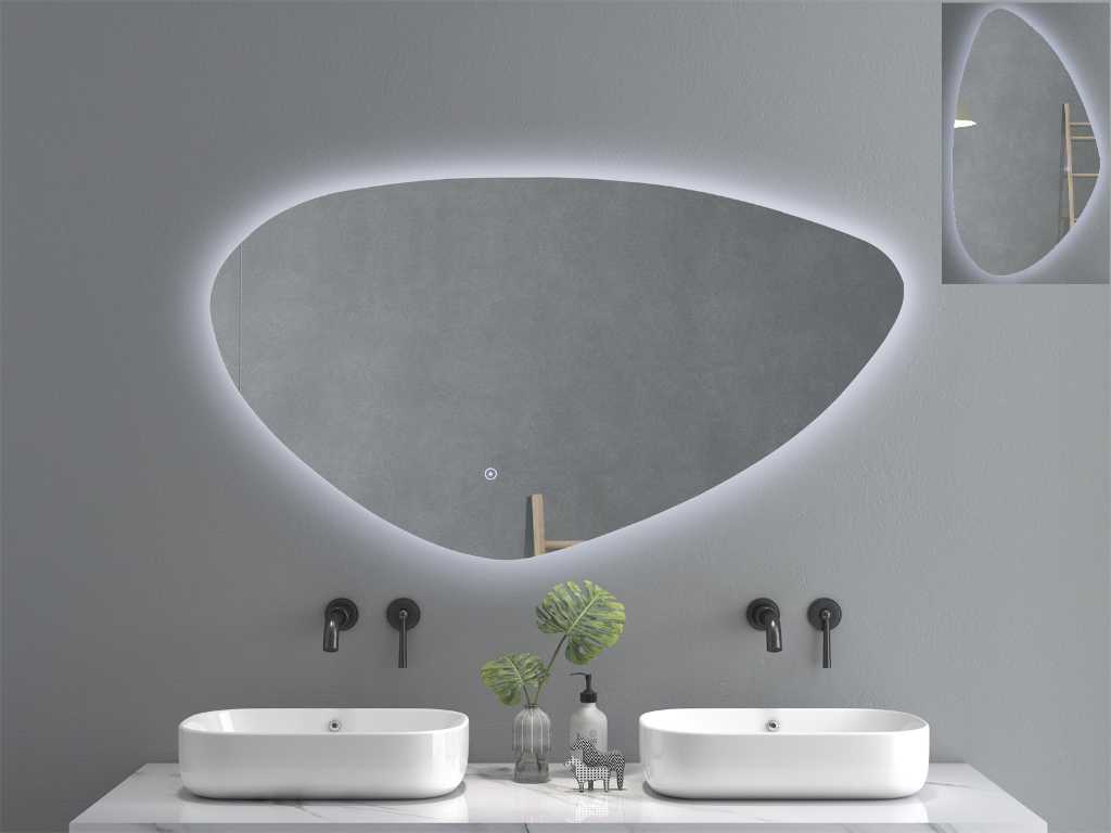 Miroir LED 120x69 cm avec fonction anti-buée et gradation NOUVEAU