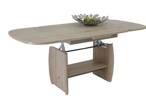 Coffee table - Sonoma oak effect - Extendable and adjustable in height