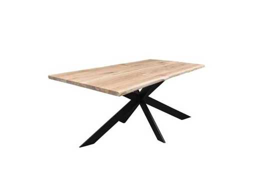 160x90 massief eiken 4 cm blad life edge (geen poot)