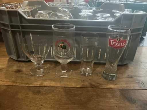 Batch of various beer glasses