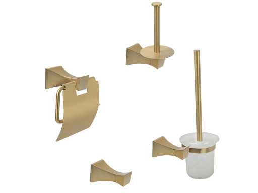 Mawialux ensemble d’accessoires de toilette or brossé 4 pièces