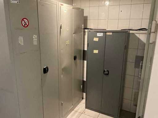 Armario metálico gris Schäfer Shop – interior 5 estanterías, 195 × 80 × 40 cm