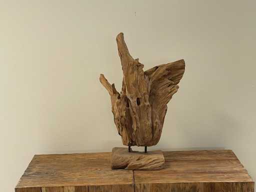 Decoratie op sokkel in Teak H50cm