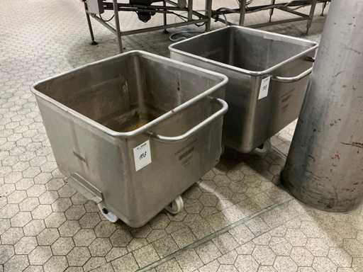 Stainless steel standard bin (2x)