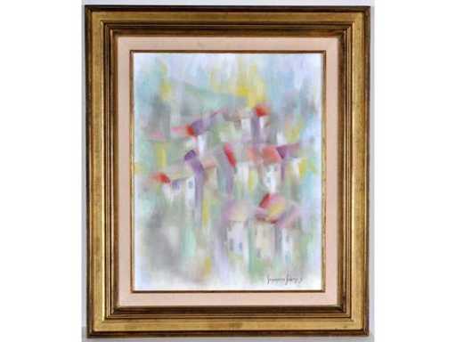 Françoise Fabry - Le village - oil on canvas - 50x40 cm