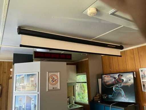 Projection screen and 2 LED boards