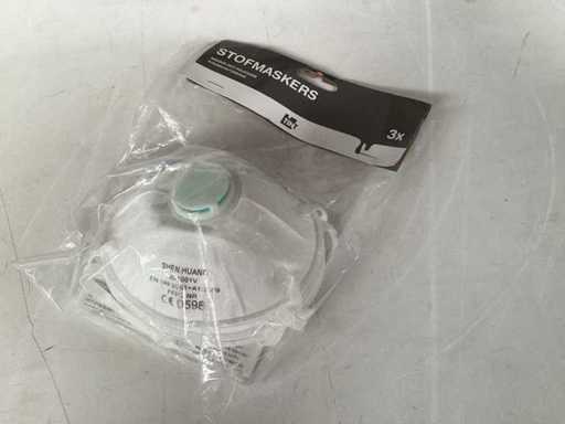 Masque anti-poussière PALLETDEAL avec valve, pack de 3 (432x)
