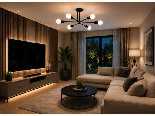 LED Hanglamp Max 18W – 6x E27 – Zwart – 600x250mm – IP20 – LORENZO-6