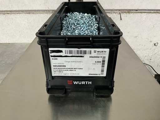 Würth 10,52 kg Vis à tête de bouton basse avec bride M6 x 12 pouces seau empilable