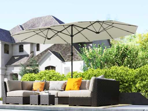 Parasol Double Face 436 x 260 cm, Protection UV