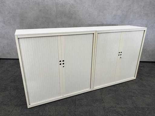 2x Gispen - steel roller shutter cabinet