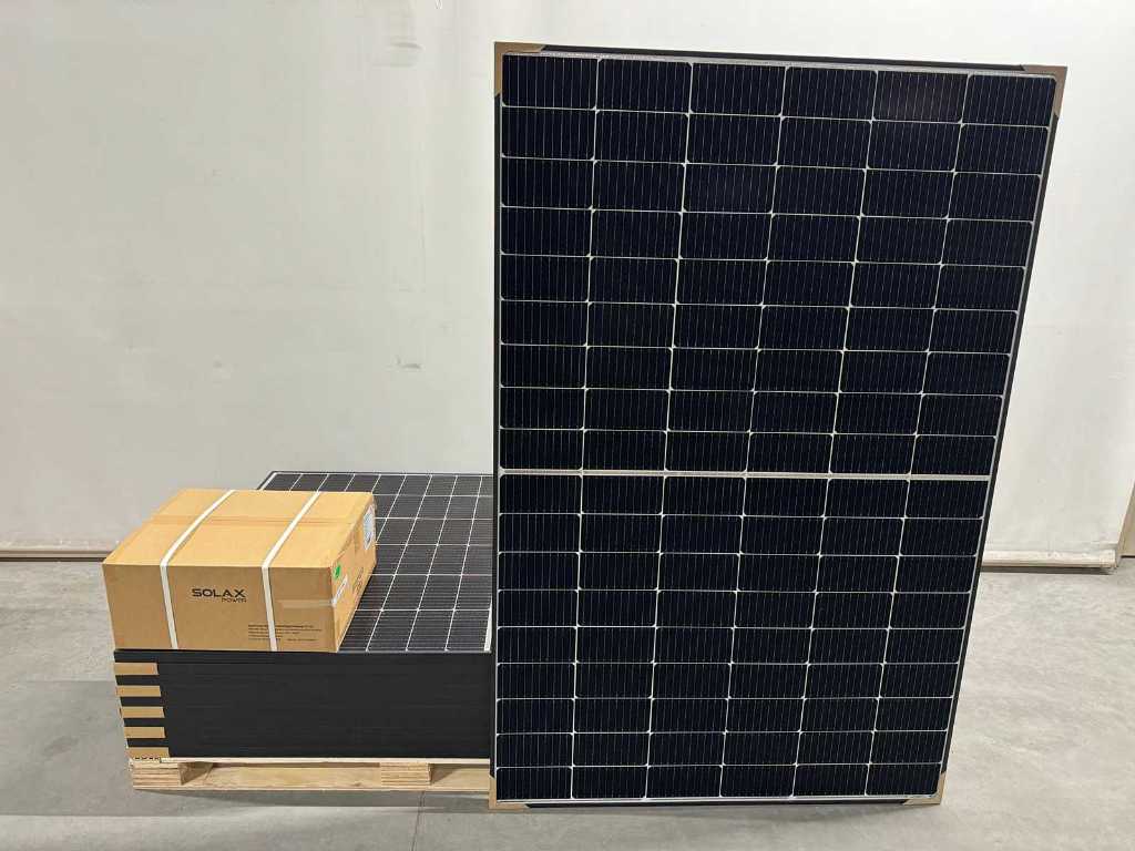 TW Solar - set of 10 black (410 wp) solar panels and 1 Solax X1-3.6-T-D inverter (1-phase)