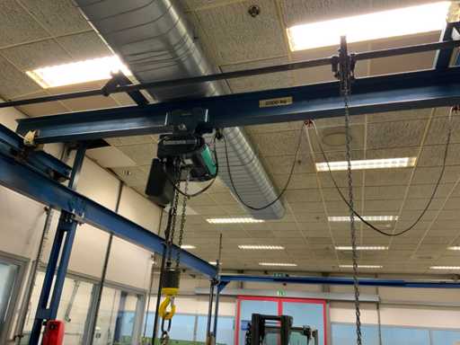 2019 Verlinde Hallenkran inkl. Kranbahnen, Ständer und mit Verlinde 2000KG Elektrohebezeug VR 12