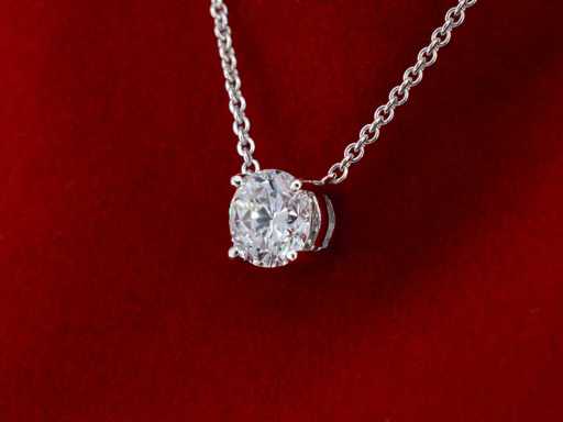 Witgouden collier met diamant 1.00 carat