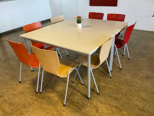 Ensemble de cantine ; 2x table et 8x chaise