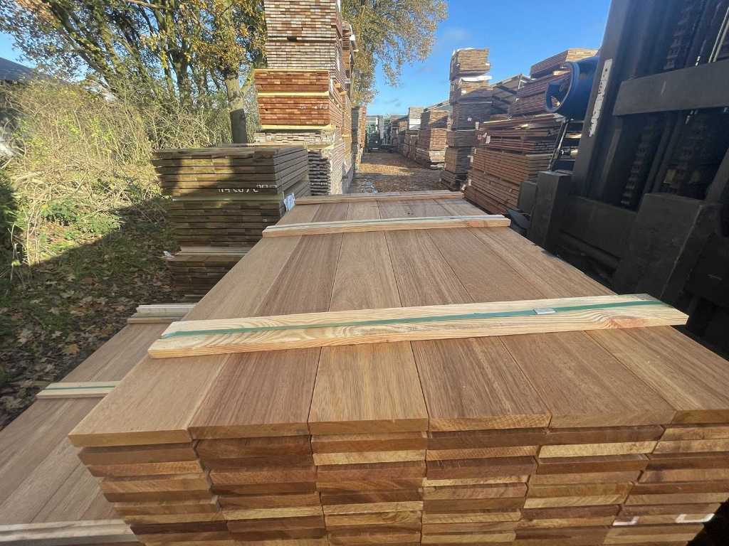 Prime Guyana Teak hardhouten planken geschaafd 21x145mm, lengte 155cm (102x)