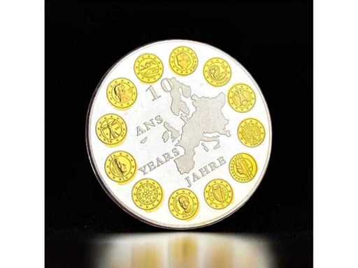 10 Years Euro Gedenkmedaille 2002–2012 Europa 12 Euro-Motive 40 mm Sammlermedaille gratis EU-Versand