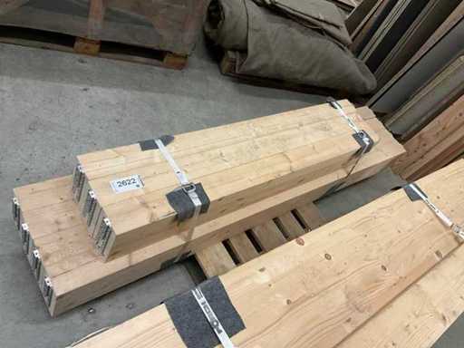 Lote mixto de vigas de glulam 100 x 200 mm 7 piezas de diferentes longitudes como nuevas