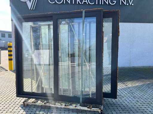 Fenêtre coulissante en aluminium (2x)