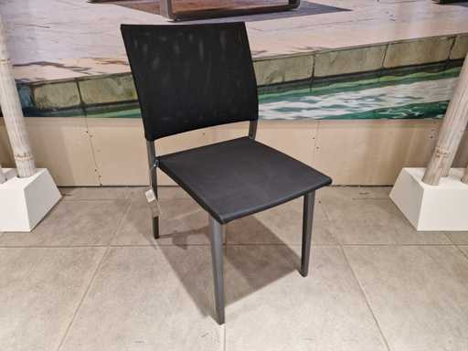 4 x chaise empilable Jati-Kebon Alu Orbey Black - Textilene Black