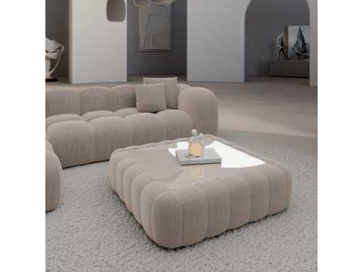 Table basse - tissu structuré beige