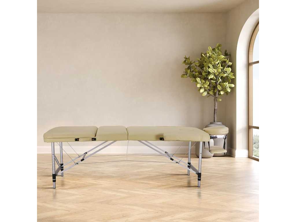 2x Tables de Massage Portable 3 Section 70 x 200 cm aluminium