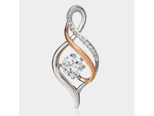 Luxury Pendant Natural Diamond 1.13 carat in 18k white and pink gold