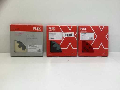 FLEX 2x KAD D225 & IP D225-10 225mm Schleifpapier & Adapter