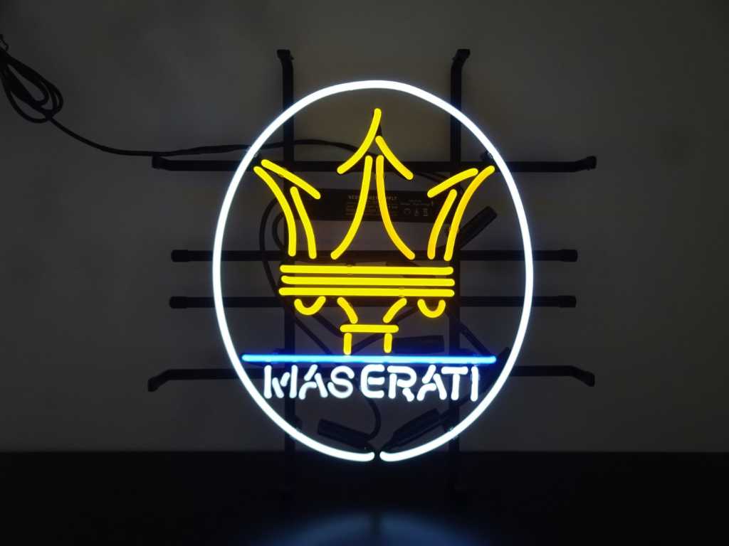 Maserati - Enseigne NEON (verre) - 40 cm x 40 cm