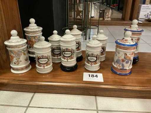 Antique pharmacy jars (10x)