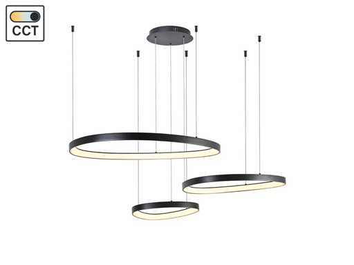 Lampe pendante Auren 42cm&62cm&82cm Anneau Trio 160W LED 3CCT(1x)