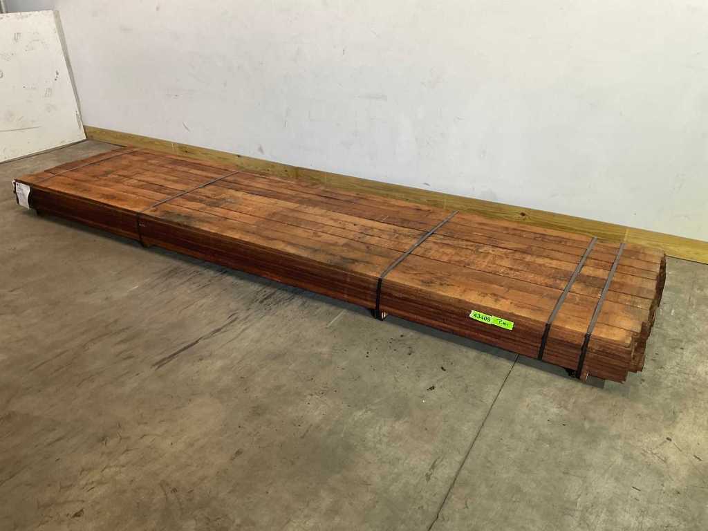 Planche de bois dur Angelim Vermelho 400x10x2 cm (90x)