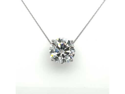 colier din aur alb de 14 carate cu diamant de 5,03 ct