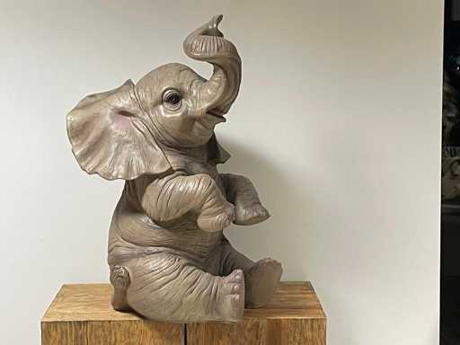 Olifant / Elephant zit H87cm Naturel Original