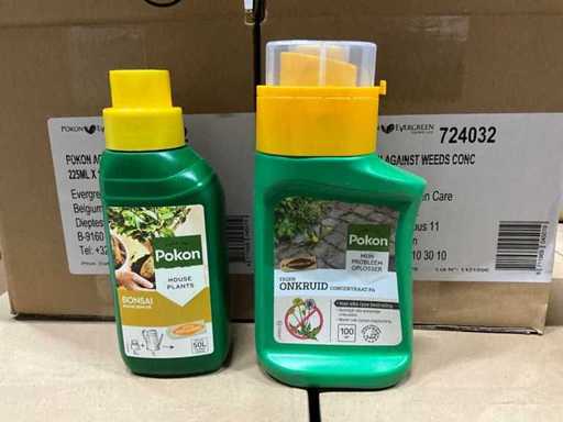 Pallet met Pokon Bonsai voeding en anti onkruid concentraat