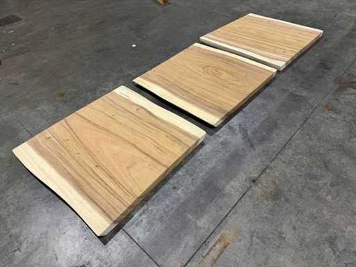Suar boomstam tafelblad ca 75x75 (3x)