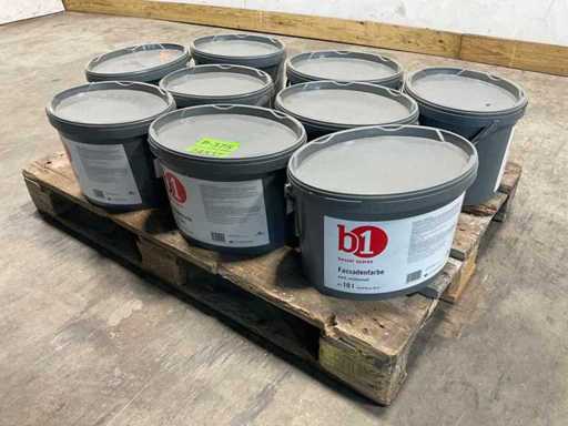 Batch of wall and facade paint white 10L (9 buckets)
