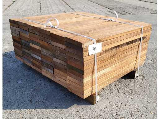90 x GUYANA TEAK planken 25 x 140mm , lengte 65cm 