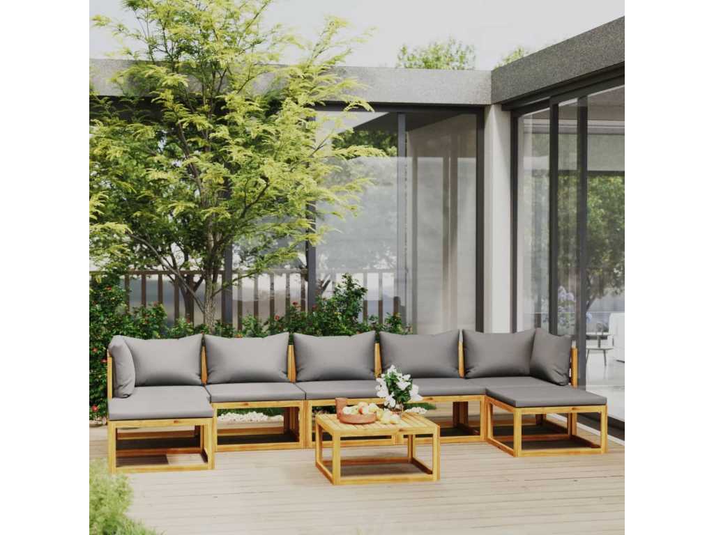 8-piece garden furniture set - acacia